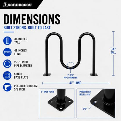Commercial Dual Loop Wave Bike Racks (Dual Loop - 5 Bike Capacity)