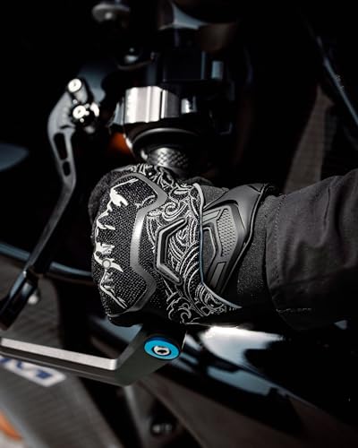 Motorcycle Gloves Motorbike Glove for Men Women Full Finger Knuckle Protection Touch Screen Cycling ATV Hiking Riding (Large / mountain-Black)