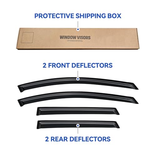 Window Visors Rain Guards for 2009 2010 2011 2012 2013 Nissan Rogue (2009-2013 Nissan Rogue)