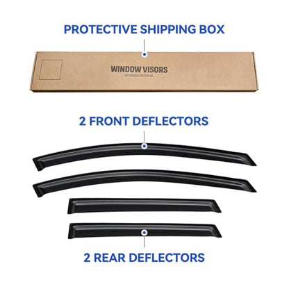 Window Visors Rain Guards for 2009 2010 2011 2012 2013 Nissan Rogue (2009-2013 Nissan Rogue)