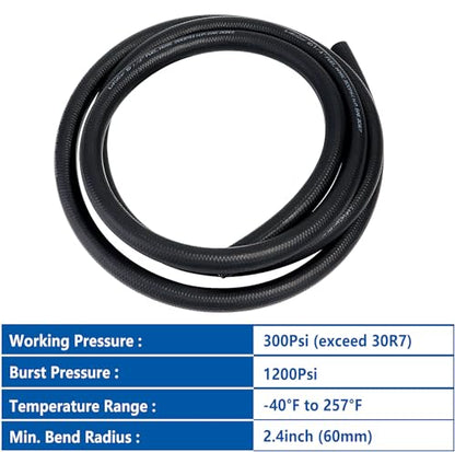 Rubber Fuel Hose Line Push Lock 1 (1/4" ID 5ft)