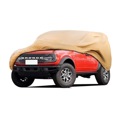 Heavy Duty Car Cover Custom Fit for 2021 (Custom Fit Ford Bronco 4 Door / brown)