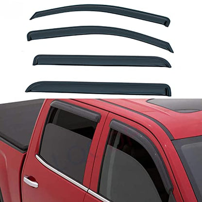 4pcs Window Visors Rain Guards for 2014 (for 2014-2018 Chevy Silverado Crew Cab)