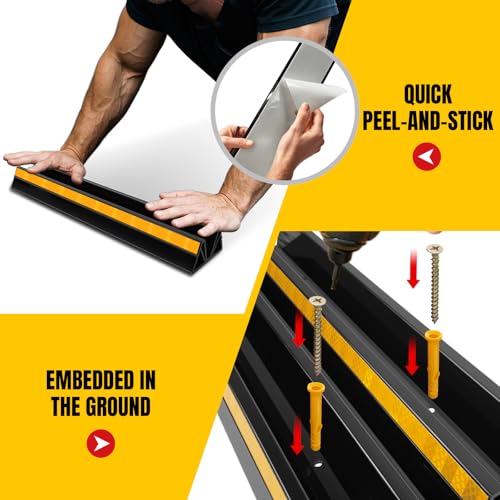 2 Pcs 18'' Parking Car Wheel Stopper for Garage with 2 Installation Methods (2pc-17.5'')