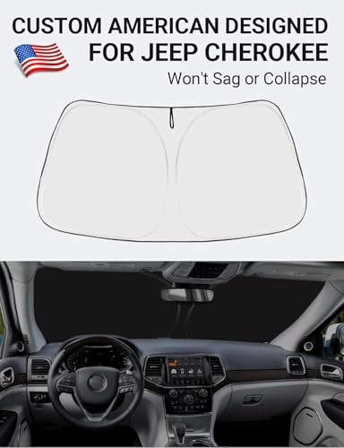 Custom Fit Car Windshield Sun Shade for 2014 (2014-2023 Jeep Cherokee)