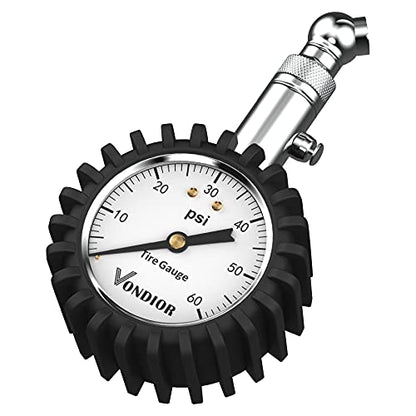 Tire Pressure Gauge 0 (0-60 PSI / White Tire Gauge w/o‌ Tube)