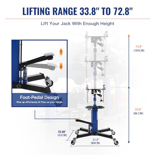 Hydraulic Transmission Jack 1100 LBS Capacity 33.8" (1100 lbs / Blue)