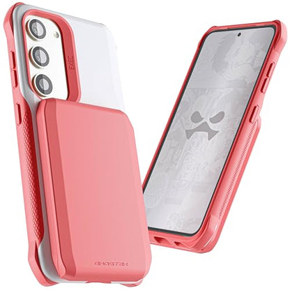 EXEC Galaxy S23 Case Wallet for Women Girls with Detachable Magnetic Credit Card Holder Supports Wireless Charging Protective Phone Cover Designed for 2023 Samsung Galaxy S23 (Galaxy S23 / Pink)
