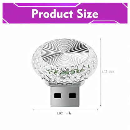 1 PC Mini Crystal USB Car Ambient Lighting (Purple / 1 PC)