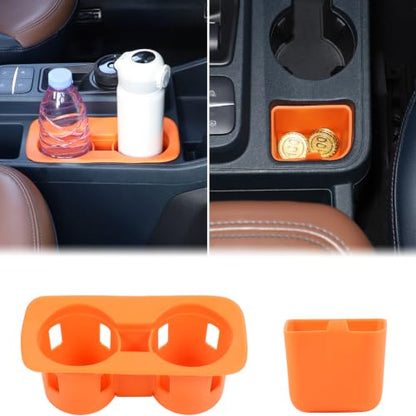 Center Console Cup Holder Insert Kit Compatible with Ford Maverick 2022+ (Orange(Kit))