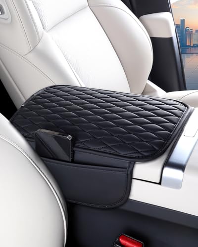 Upgraded] Car Center Console Cover with 2 Storage Bags (Black)