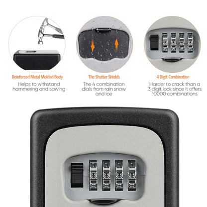 Key Lock Box Wall Mounted (Grey / 4)