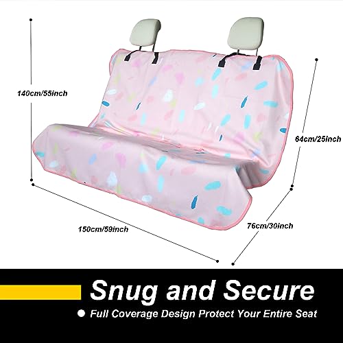 Back Seat Cover for Car Trucks Van SUV Jeep (Rear Bench Seat Towel / Pink Marbling)