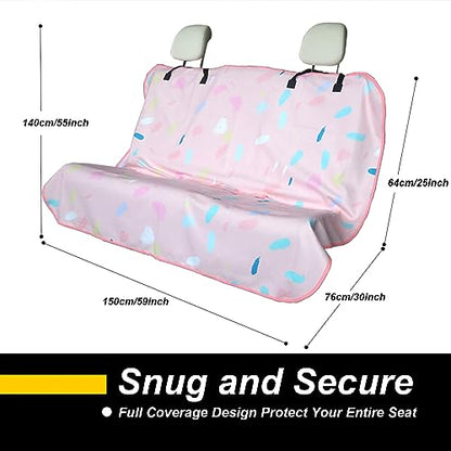 Back Seat Cover for Car Trucks Van SUV Jeep (Rear Bench Seat Towel / Pink Marbling)