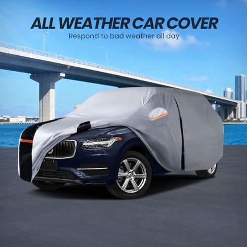 Multi Layer Car Cover Custom Fit for Volvo XC90 (W.Custom Fit Volovo XC90 / White Car Cover)