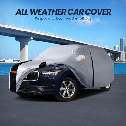 Multi Layer Car Cover Custom Fit for Volvo XC90 (W.Custom Fit Volovo XC90 / White Car Cover)