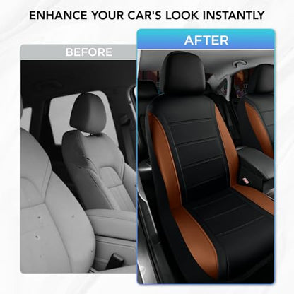 Leather Seat Covers (Brown Front)