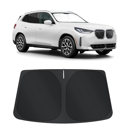 Sun Shade for BMW X3 2025 2026 Accessories Windshield Sun Shade Window Shade UV Rays Protection Sun Visor Cover with Steering Wheel Sunshade Storage Bag (Windshield Sunshade for BMW X3 2025 2026)