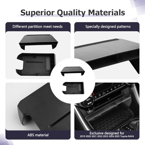 for 2025 Toyota RAV 4 Accessories Compatible with 2019 2020 2021 2022 2023 2024 2025 Toyota RAV 4 Front Center Console Organizer