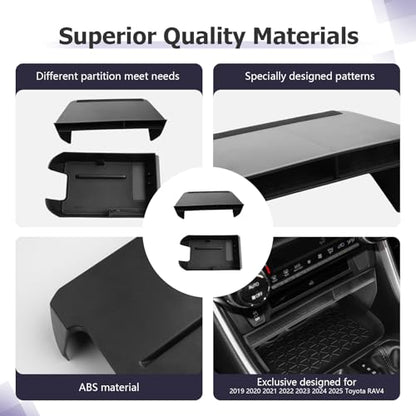 for 2025 Toyota RAV 4 Accessories Compatible with 2019 2020 2021 2022 2023 2024 2025 Toyota RAV 4 Front Center Console Organizer