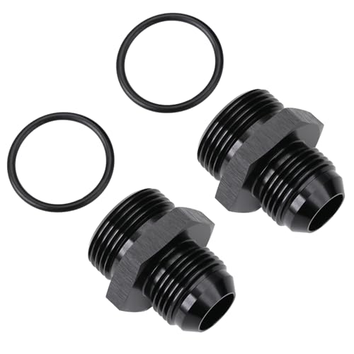 12AN Male Flare to 16AN ORB O (12AN to 16AN ORB / Black - 2PCS)