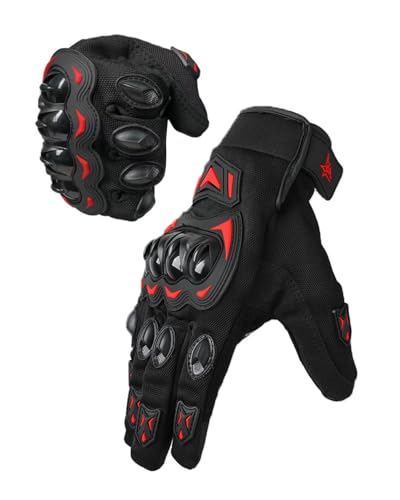 Motorcycle Gloves for Men Women (Red / Medium)