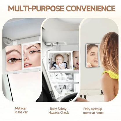 Car Sun Visor Vanity Mirror with Lights (White / (1pcs-1X/20X))