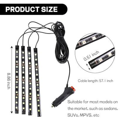 Car LED Strip Light (48 LED,Cigarette Lighter / ice blue)