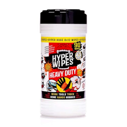Hyper Wipes 1 Pack Heavy Duty Hand & Tool Cleaning Wipes (90 Count (Pack of 1))