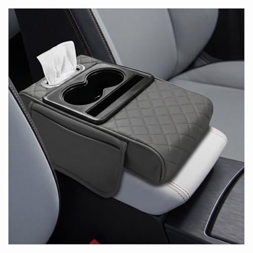 Leather Car Center Console Cover (Grey)