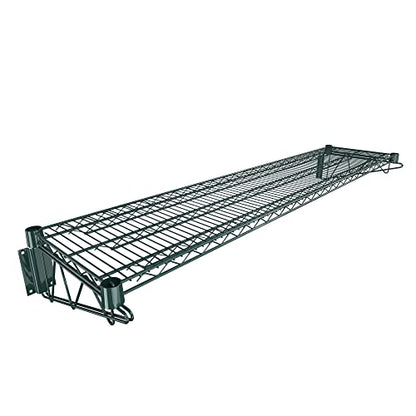 14" x 60" Green Epoxy Wire Wall Mount Shelf (Green / 14" x 60")