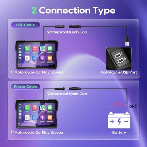 7 Inch Motorcycle CarPlay Display with TPMS (7")
