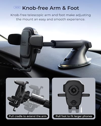 Easy One Touch Advanced Universal Car Mount Dashboard & Windshield Suction Cup Phone Holder for iPhone (Advanced)