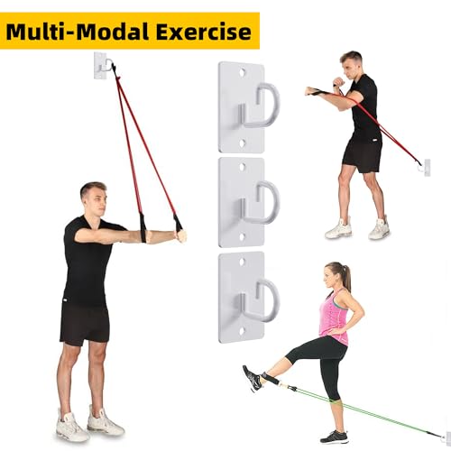 3 Pcs Wall Anchors for Resistance Bands (G Hooks-White-3Pcs)
