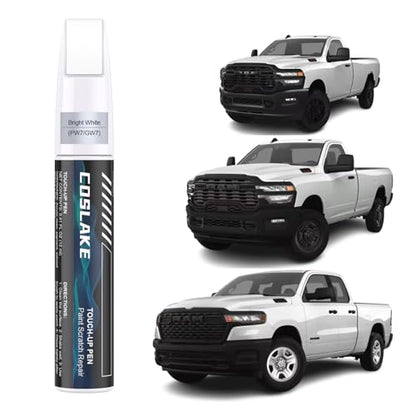 Car Touch Up Paint (Bright White(PW7/GW7) for 2025 RAM 1500/2024 RAM 1500/2023 RAM 1500/2025 RAM 2500/2024 RAM 2500/2025 RAM 3500)