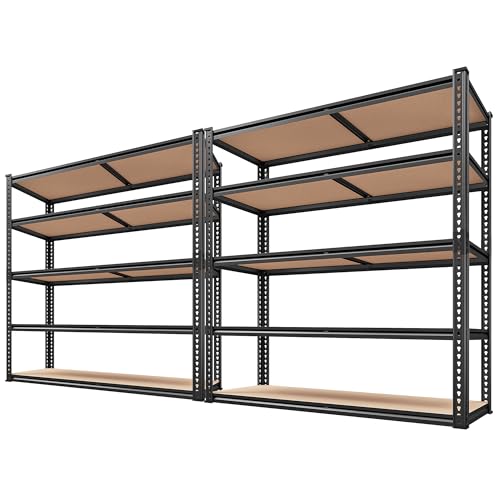 2500LBS Garage Shelving Heavy Duty 72''H Storage Shelves 40" W Heavy Duty 5 Tier Metal Shelves Adjustable Pantry Shelf for Closet Pantry Basement Kitchen Warehouse 72" H x 40" W x 20" D (20"D x 40"W x 72"H)