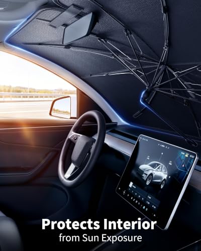 Windshield Sun Shade Umbrella for Tesla Model Y (Tesla model 3(2017-2026))