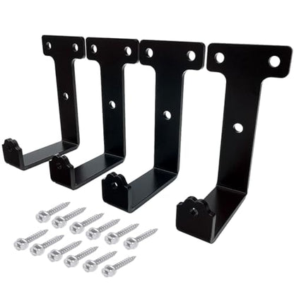 4 PCS black heavy duty metal flat j hooks for hanging 320 lbs (X-Large)