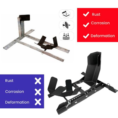 Universal Wheel Chock for Motorcycle Stand for Trailer Completely Adjustable Detachable Foldable Wheel Chock (Black V-1)