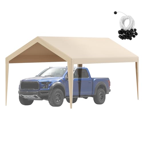 Carport Replacement Canopy Cover 10 x 20 ft (Beige / 10x20ft)