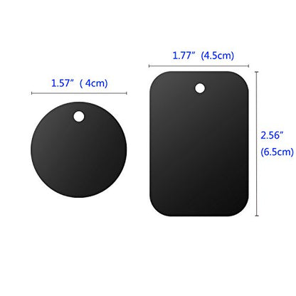 Universal Metal Plate 8 Pack for Magnetic Phone Car Mount Holder Cradle with Adhesive (4.5 cm x 6.5 cm x 0.5 cm)