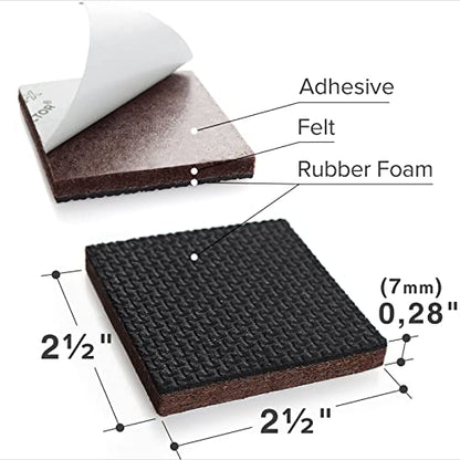Non Slip Furniture Pads X (16 Square 2.5")