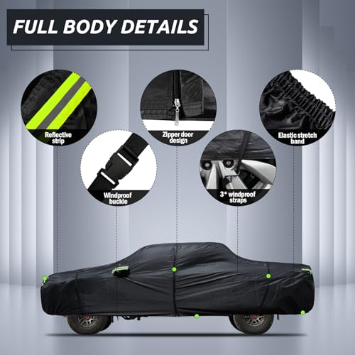 Multi Layer Car Cover Custom Fit for Toyota Tacoma 2005 (Black / Custom Fit for Toyota Tacoma)
