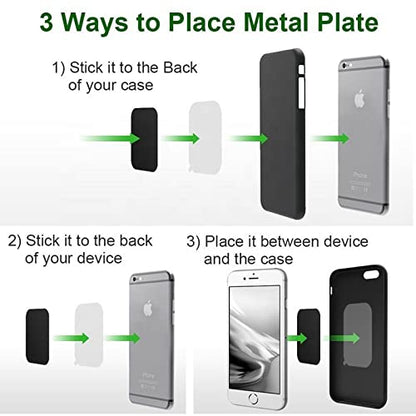 Replacement Metal Plates Set for Magnetic Car Phone Holder (Rectangular / 8 Pack)