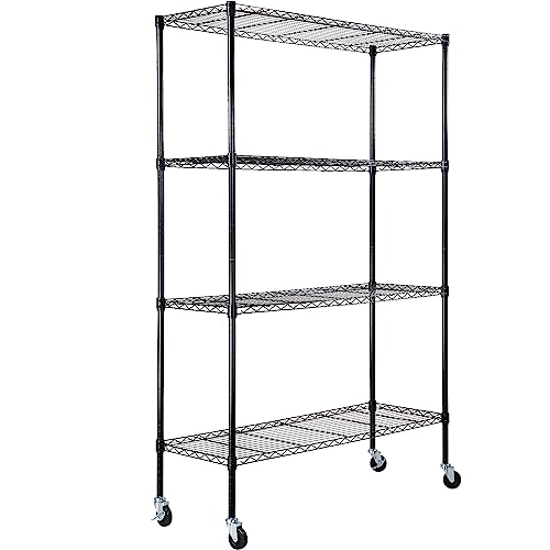 Storage Shelving Unit (Black / 48" L x 18" W x 74" H)