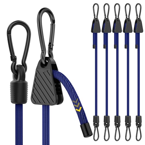Bungee Cords with Hooks (Blue / 60" - 6 Pack)