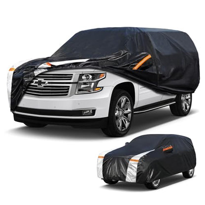 Large SUV Car Cover for Chevrolet Tahoe 100% Waterproof All Weather (Custom fit Chevrolet Tahoe / SUV car cover)
