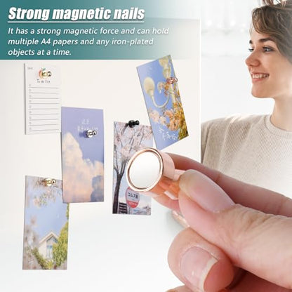 22 Pack Fridge Magnets Strong Magnets for Whiteboard (Gold_22p)