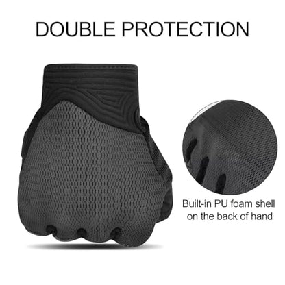 Breathable Mesh Motorcycle Gloves for Men (Grey / Small (Palm Circumference: 6.69-7.68 inches))