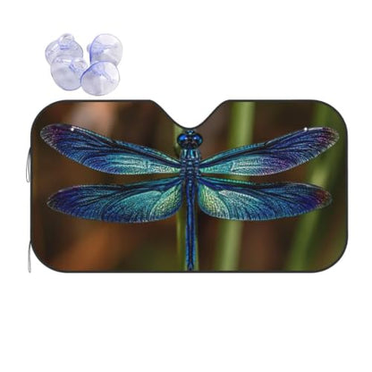 Dragonfly Car Windshield Sunshade Front Window Sun Visor Protector Foldable Shield Cover for Truck SUV (Black1 / Small)